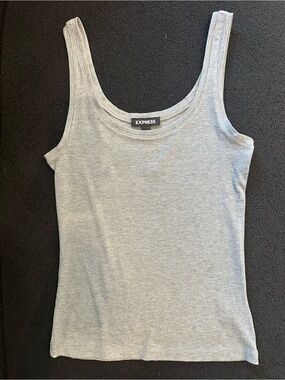 Express Fitted Ribbed Scoop Neck Sleeveless Tank